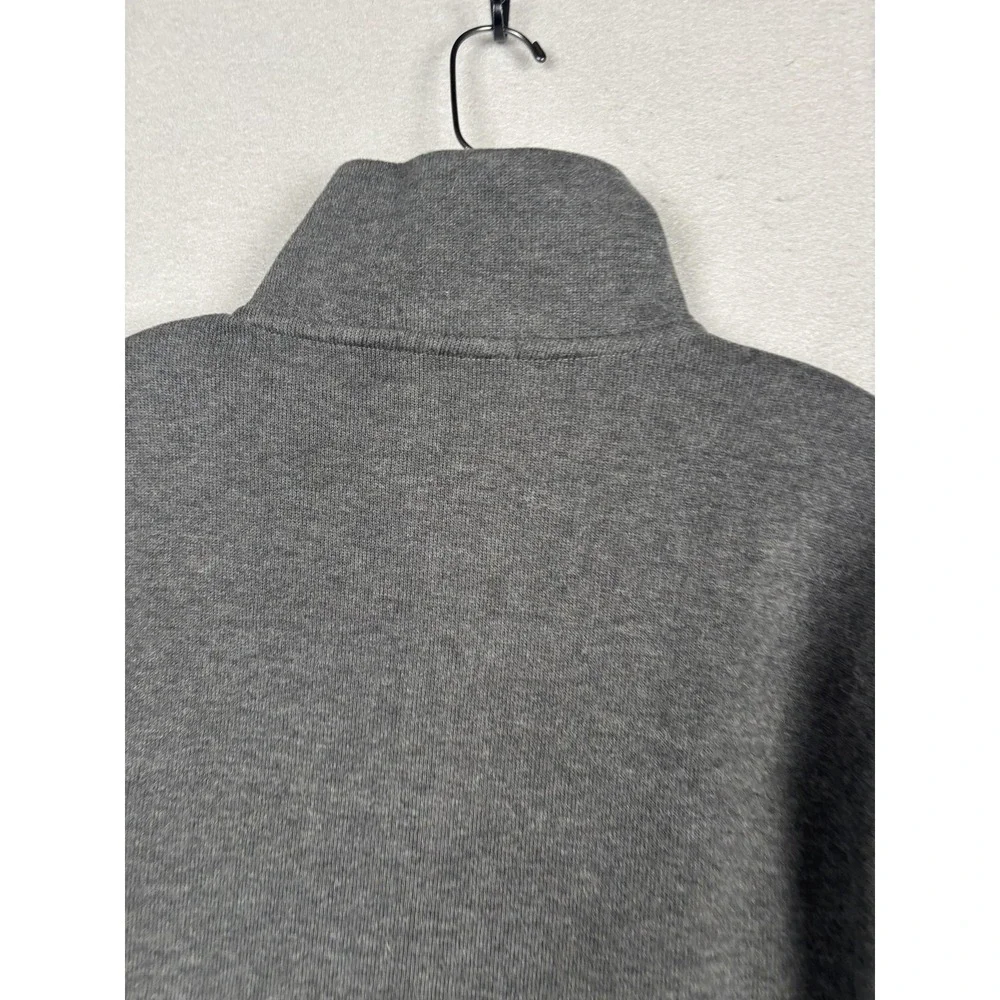 Polo Ralph Lauren Sweater Mens Large Gray Cotton 1/4 Zip Mock Neck Knit Pullover